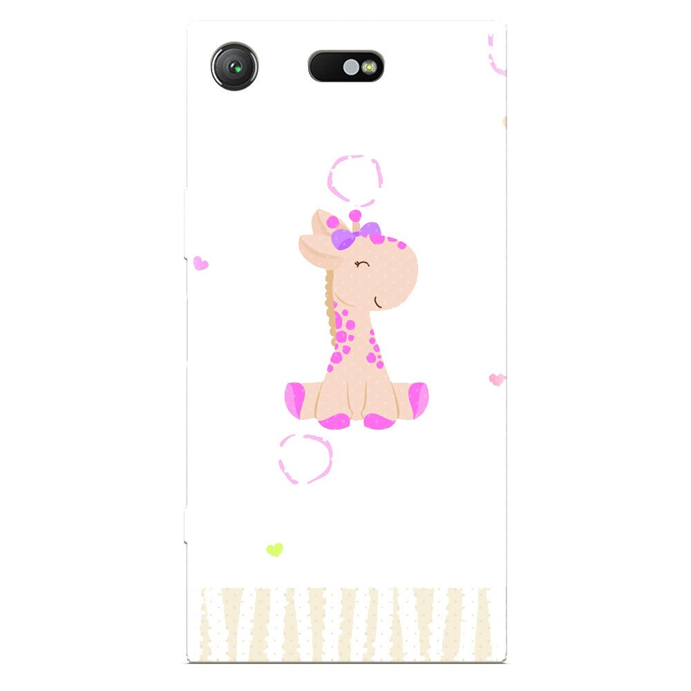 Husa silicon pentru Sony Xperia XZ Compact, Giraffe Cute