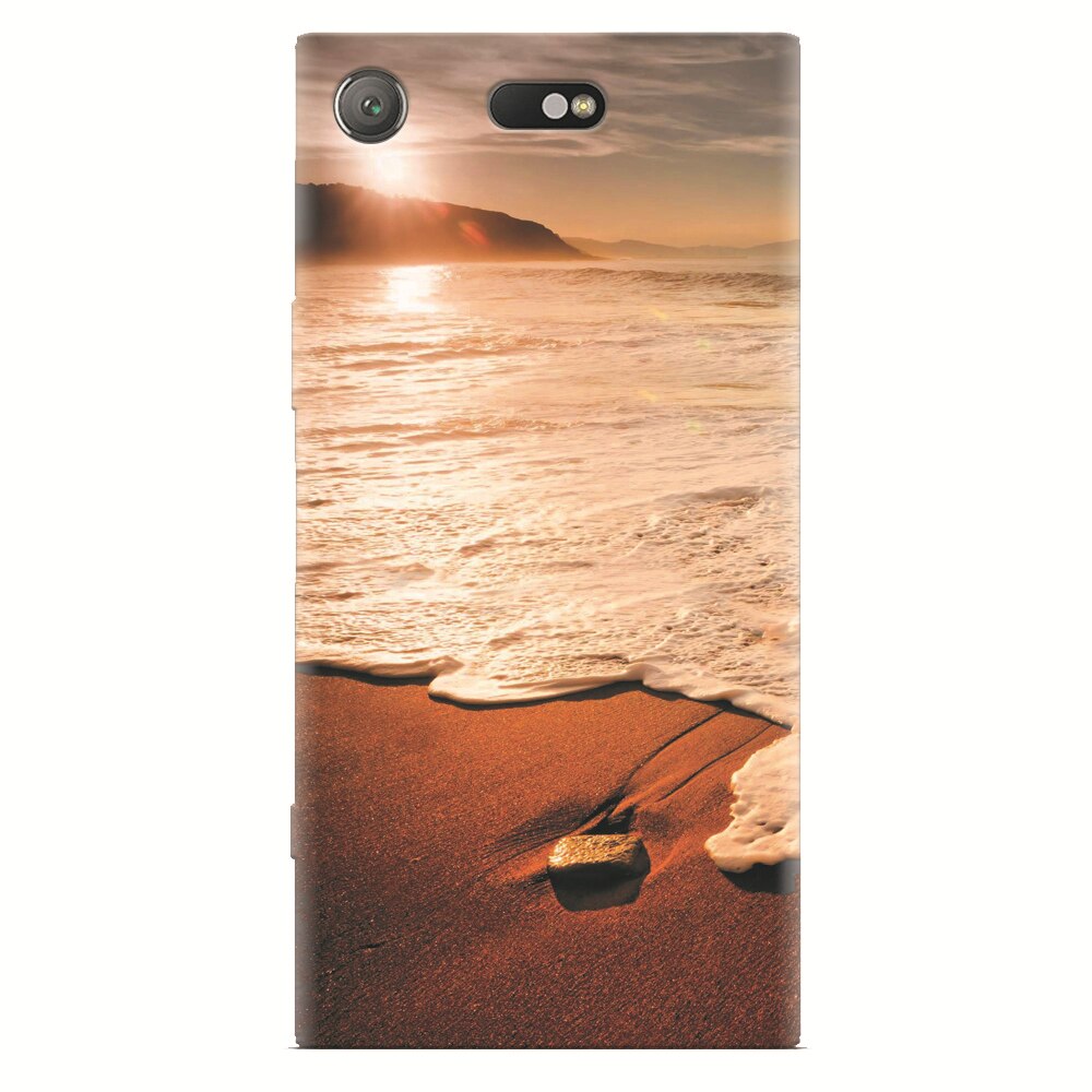 Husa silicon pentru Sony Xperia XZ Compact, Sunset Foamy Beach Wave