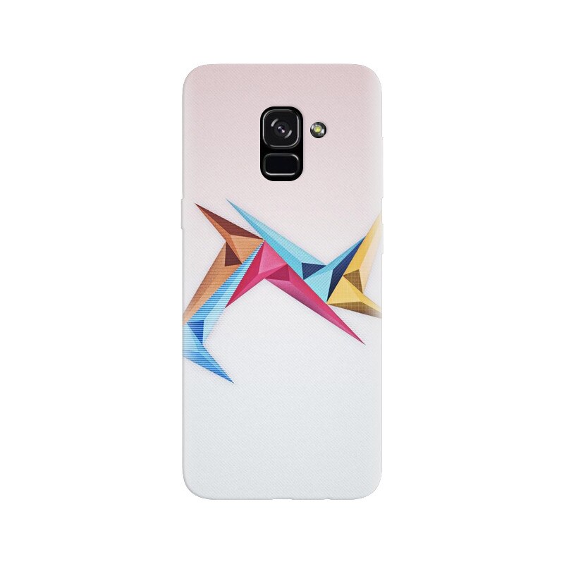 Husa silicon pentru Samsung Galaxy A5 2018, Abstract Minimalistic Colors Triangles