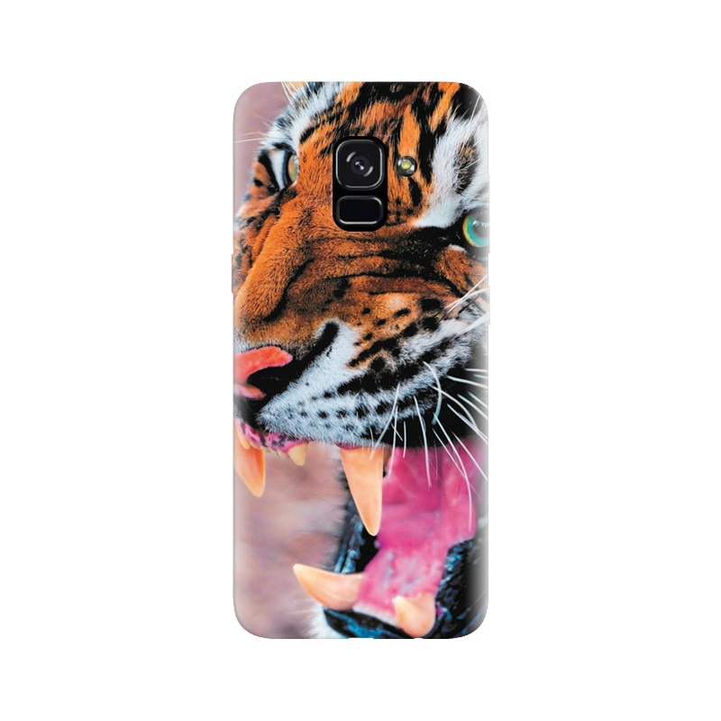 Husa silicon pentru Samsung Galaxy A5 2018, Angry Tiger Teeth Fresh