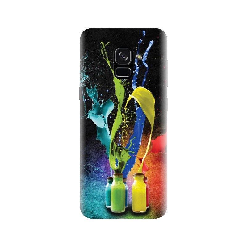 Husa silicon pentru Samsung Galaxy A5 2018, Abstract Color Bottles Splash