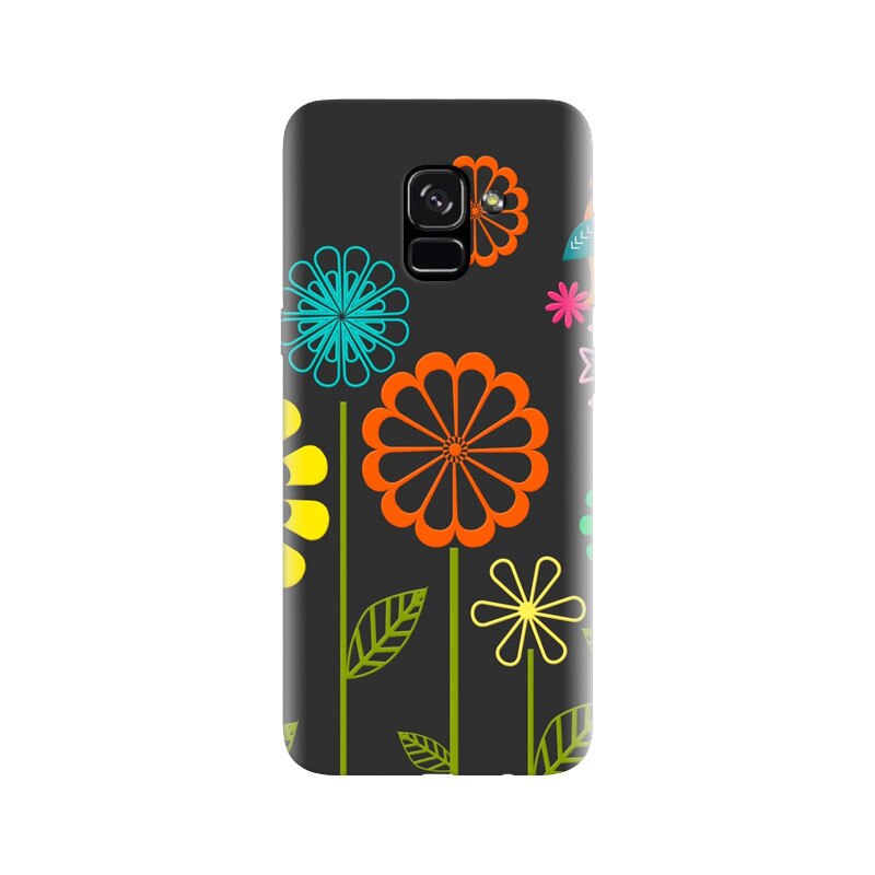 Husa silicon pentru Samsung Galaxy A5 2018, Colorful Spring Birds Flowers Vectors