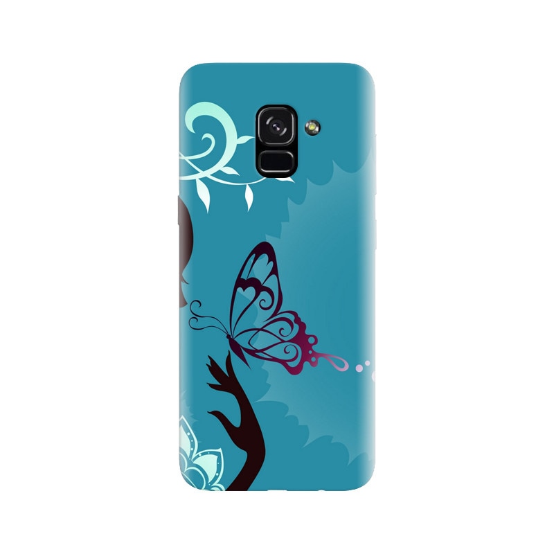 Husa silicon pentru Samsung Galaxy A5 2018, Blue Butterfly