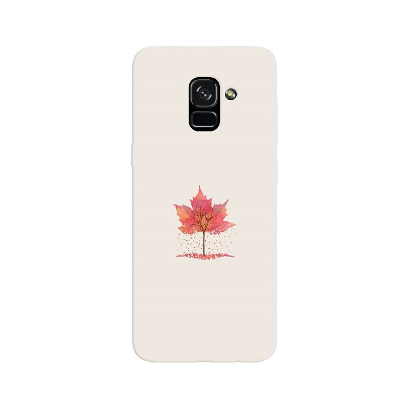 Husa silicon pentru Samsung Galaxy A5 2018, Autumn Tree Leaf Shape Illustration