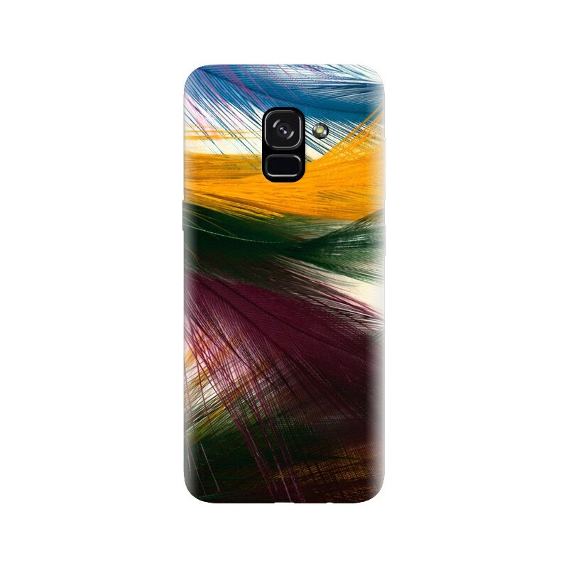 Husa silicon pentru Samsung Galaxy A5 2018, Colorful Peacock Feathers