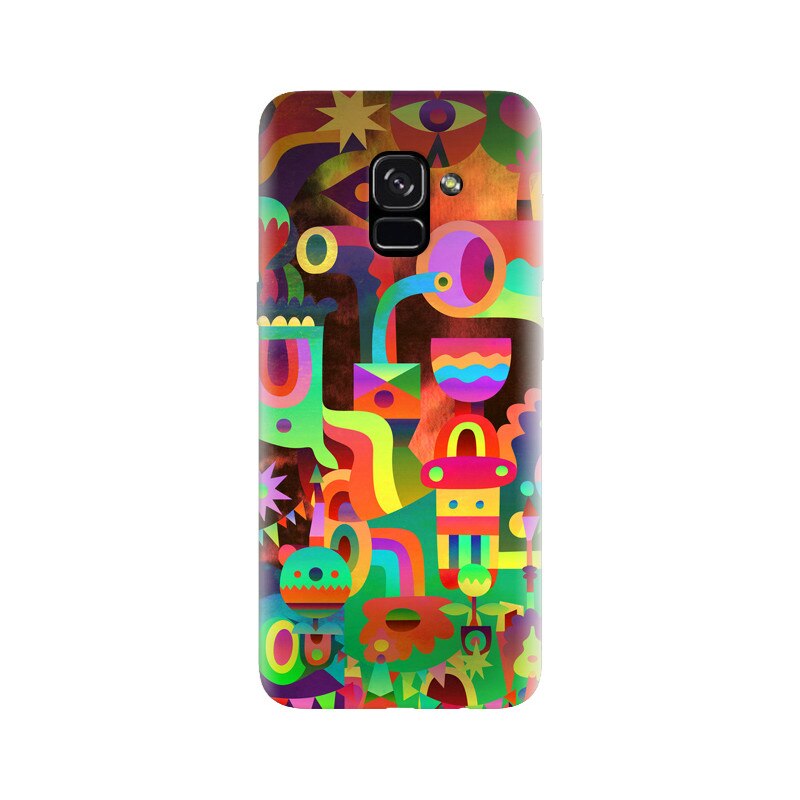 Husa silicon pentru Samsung Galaxy A5 2018, Abstract Colorful Shapes
