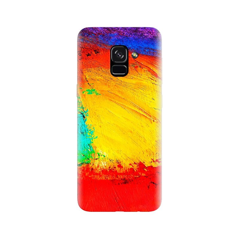 Husa silicon pentru Samsung Galaxy A5 2018, Colorful Dry Paint Strokes Texture