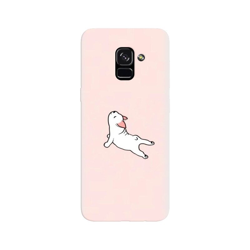 Husa silicon pentru Samsung Galaxy A5 2018, Cute Dog Streching
