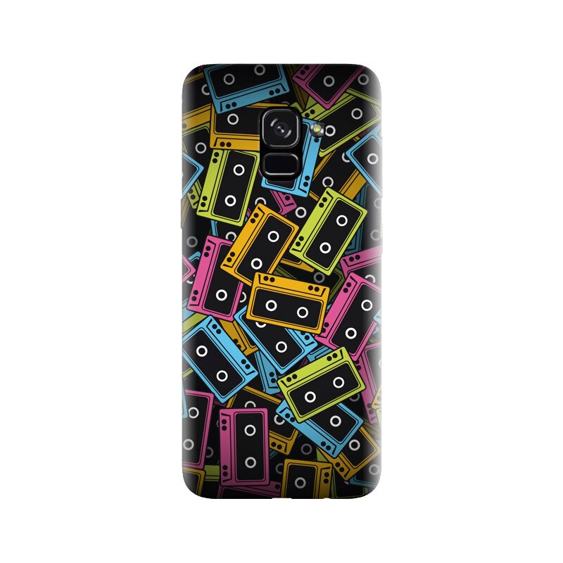 Husa silicon pentru Samsung Galaxy A5 2018, Audio Cassette Color Vector
