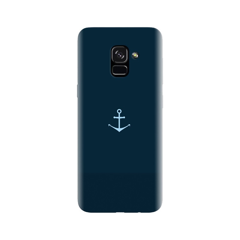 Husa silicon pentru Samsung Galaxy A5 2018, Blue Navy Anchor Illustration Flat