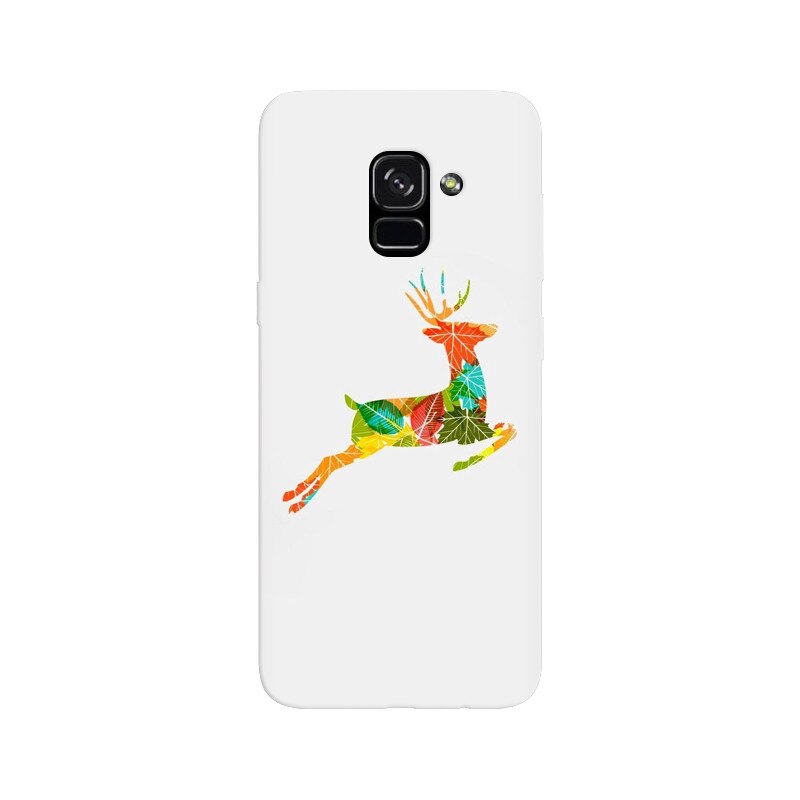 Husa silicon pentru Samsung Galaxy A5 2018, Colorful Reindeer Jump Illustration