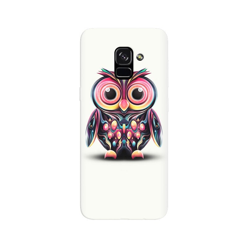 Husa silicon pentru Samsung Galaxy A5 2018, Colorful Owl Illustration