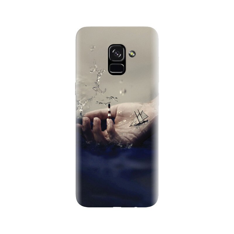 Husa silicon pentru Samsung Galaxy A5 2018, 3D Hand Ocean Render