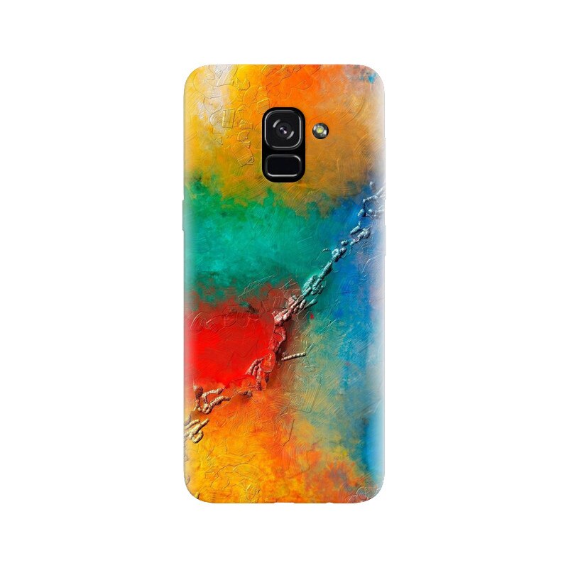 Husa silicon pentru Samsung Galaxy A5 2018, Colorful Wall Paint Texture