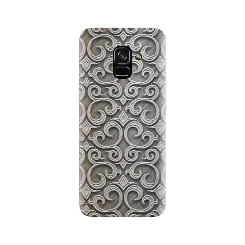 Husa silicon pentru Samsung Galaxy A5 2018, Baroque Silver Pattern