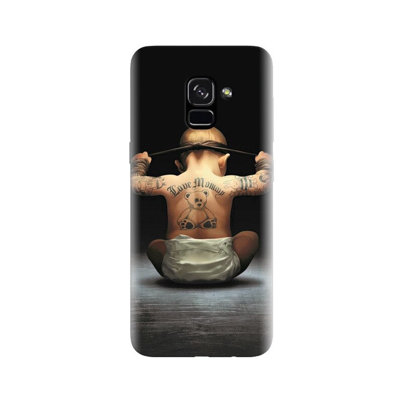 Husa silicon pentru Samsung Galaxy A5 2018, Body Builder Cute Baby Tattoo