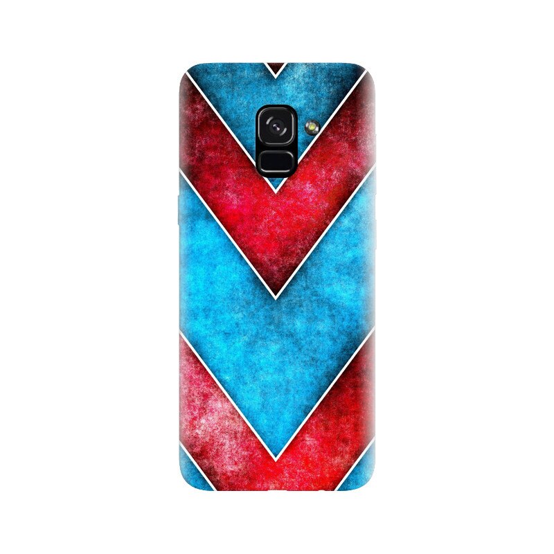 Husa silicon pentru Samsung Galaxy A5 2018, Blue And Red Abstract