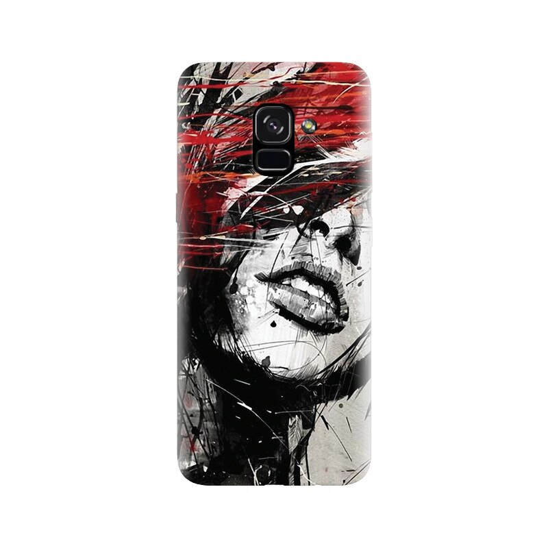 Husa silicon pentru Samsung Galaxy A5 2018, Byroglyphics Woman Drawing