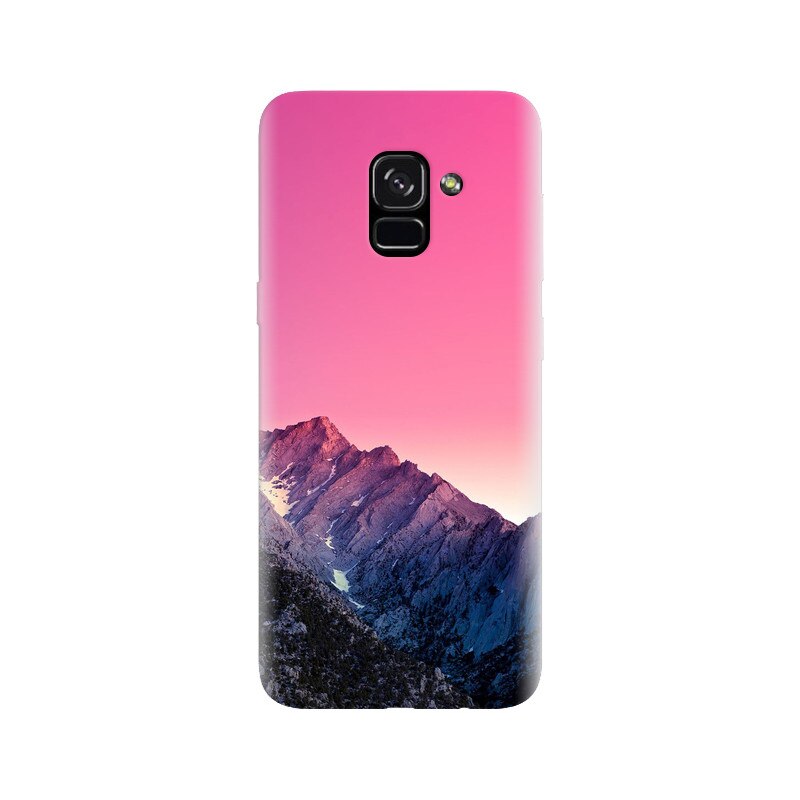Husa silicon pentru Samsung Galaxy A5 2018, Mountain Peak Pink Gradient Effect