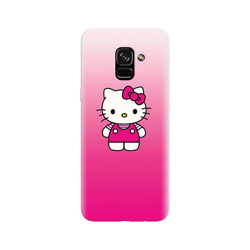 Husa silicon pentru Samsung Galaxy A5 2018, Cute Pink Catty