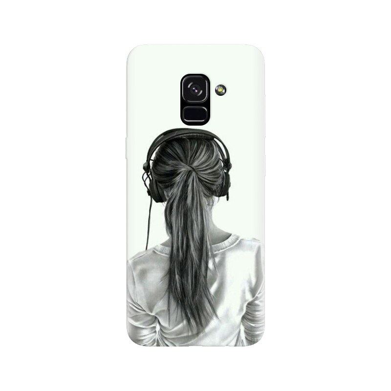 Husa silicon pentru Samsung Galaxy A5 2018, Girl With Headphone