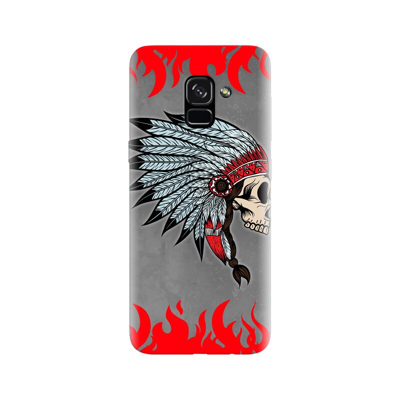 Husa silicon pentru Samsung Galaxy A5 2018, Indian Skull