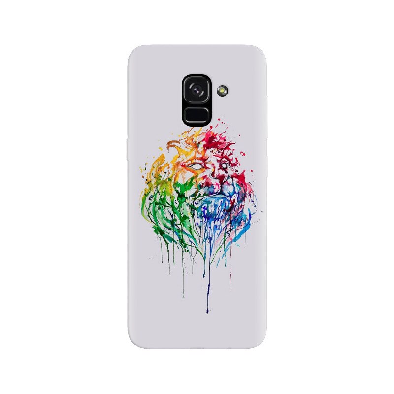 Husa silicon pentru Samsung Galaxy A5 2018, Paint Illustration Lion Head