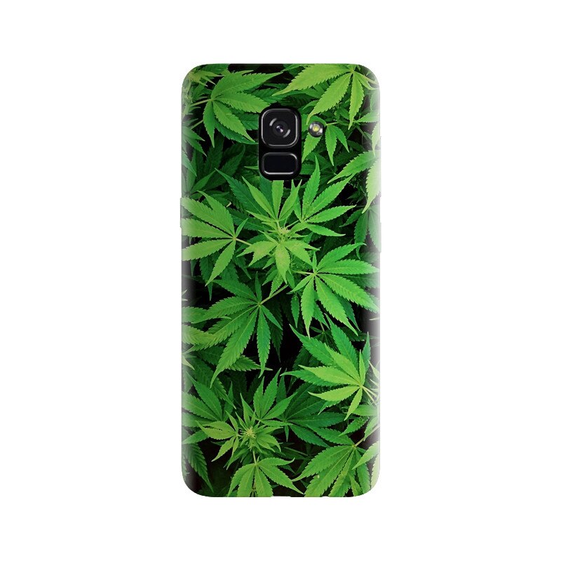 Husa silicon pentru Samsung Galaxy A5 2018, Green Leaf Pattern