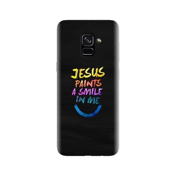 Husa silicon pentru Samsung Galaxy A5 2018, Jesus Paints A Smile In Me Husa silicon pentru Samsung Galaxy A5 2018, Jesus Paints A Smile In Me