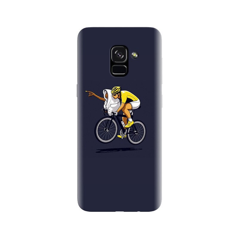 Husa silicon pentru Samsung Galaxy A5 2018, ET Riding Bike Funny Illustration