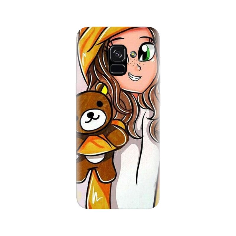 Husa silicon pentru Samsung Galaxy A5 2018, Girl With Little Bear