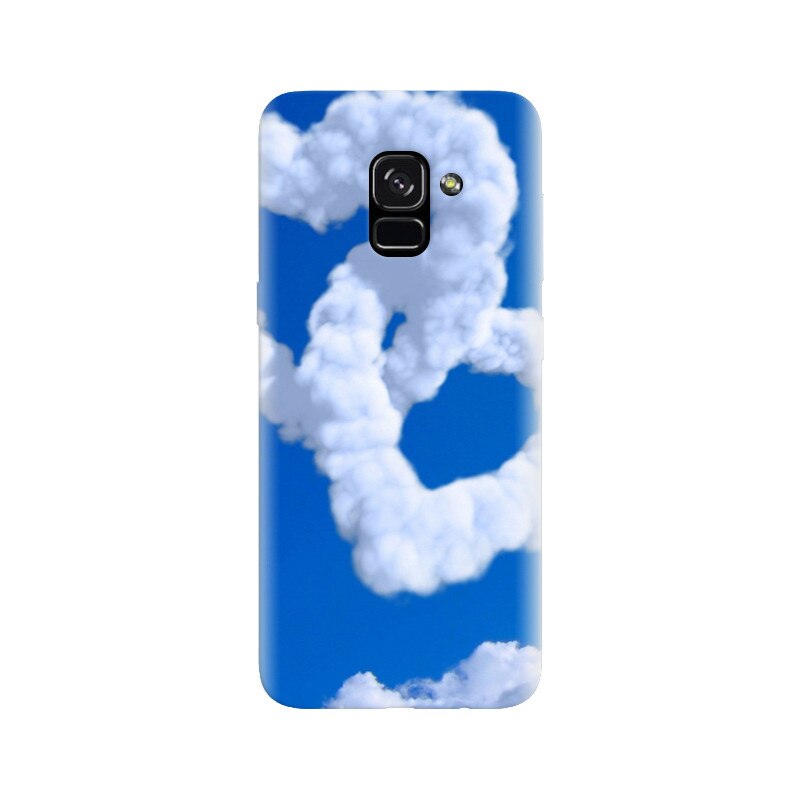 Husa silicon pentru Samsung Galaxy A5 2018, Heart Shaped Clouds Blue Sky