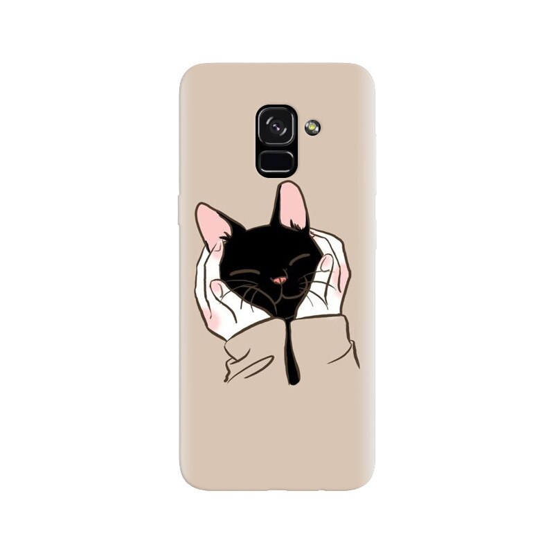 Husa silicon pentru Samsung Galaxy A5 2018, Th Black Cat In Hands