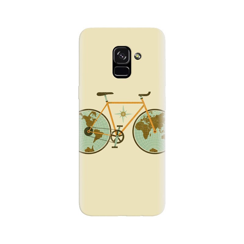Husa silicon pentru Samsung Galaxy A5 2018, Retro Bicycle Illustration