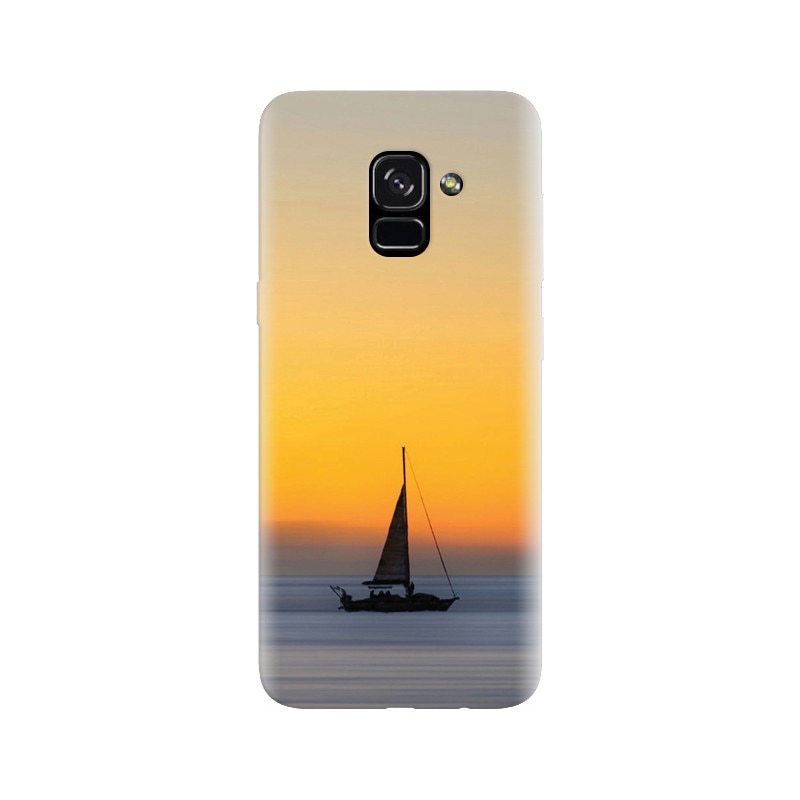 Husa silicon pentru Samsung Galaxy A5 2018, Wind Sail Boat Ocean Sunset