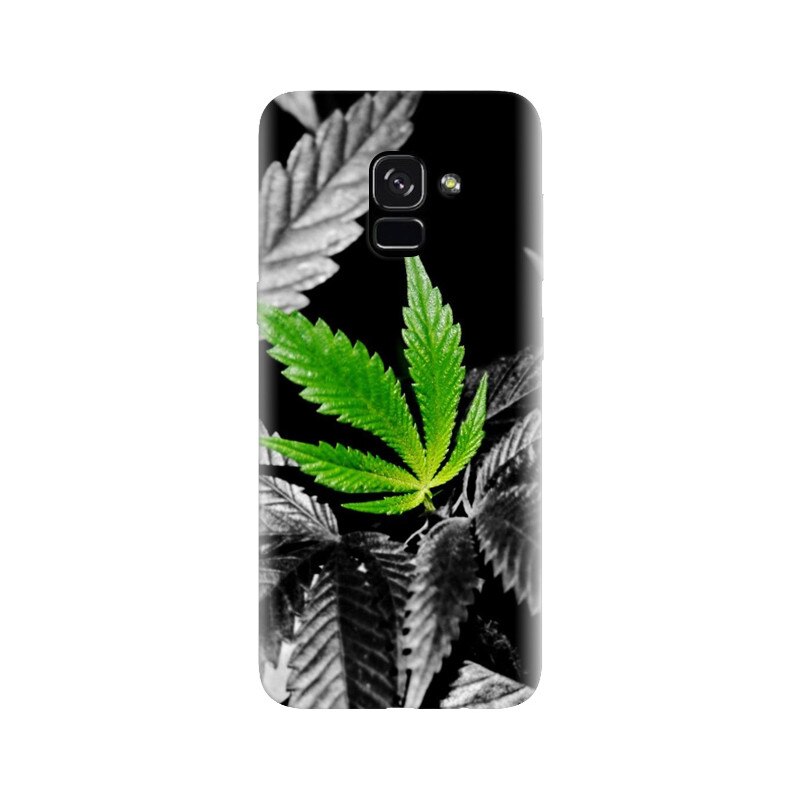 Husa silicon pentru Samsung Galaxy A5 2018, Trippy Pot Leaf Green