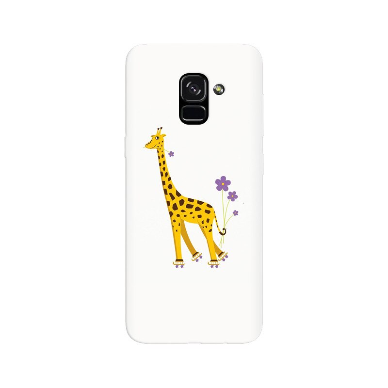 Husa silicon pentru Samsung Galaxy A5 2018, Rollerskating Girafe Illustration