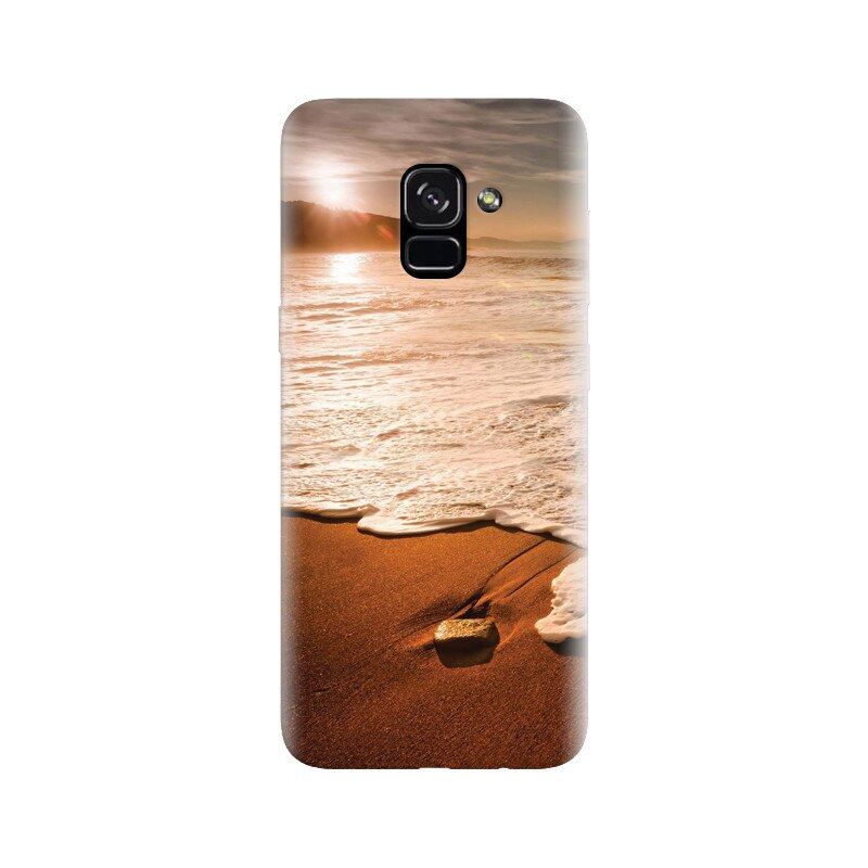 Husa silicon pentru Samsung Galaxy A5 2018, Sunset Foamy Beach Wave
