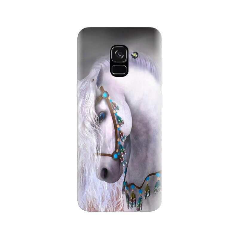 Husa silicon pentru Samsung Galaxy A5 2018, White Horse