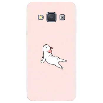 Husa silicon pentru Samsung Galaxy A7, Cute Dog Streching Husa silicon pentru Samsung Galaxy A7, Cute Dog Streching