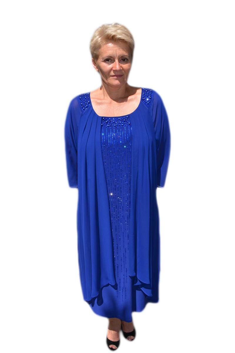 Rochie eleganta cu perle,D&J Exclusive,Albastru,54 EU