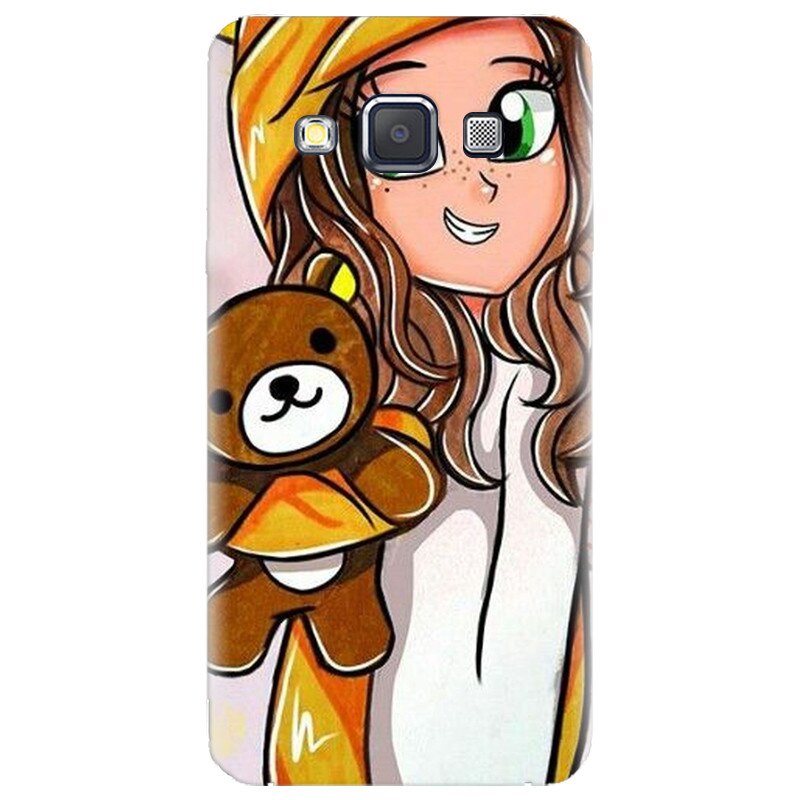 Husa silicon pentru Samsung Galaxy A3, Girl With Little Bear