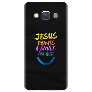 Husa silicon pentru Samsung Galaxy A3, Jesus Paints A Smile In Me Husa silicon pentru Samsung Galaxy A3, Jesus Paints A Smile In Me