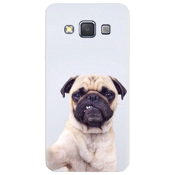 Husa silicon pentru Samsung Galaxy A7, Simple Pug Selfie Husa silicon pentru Samsung Galaxy A7, Simple Pug Selfie