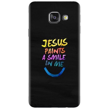 Husa silicon pentru Samsung Galaxy A7 2016, Jesus Paints A Smile In Me Husa silicon pentru Samsung Galaxy A7 2016, Jesus Paints A Smile In Me