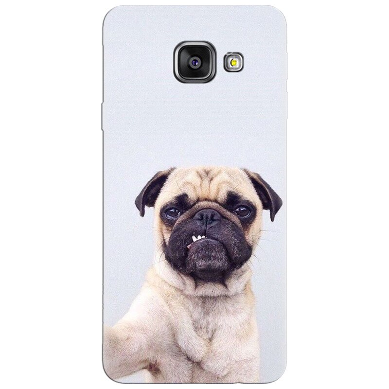 Husa silicon pentru Samsung Galaxy A3 2016, Simple Pug Selfie