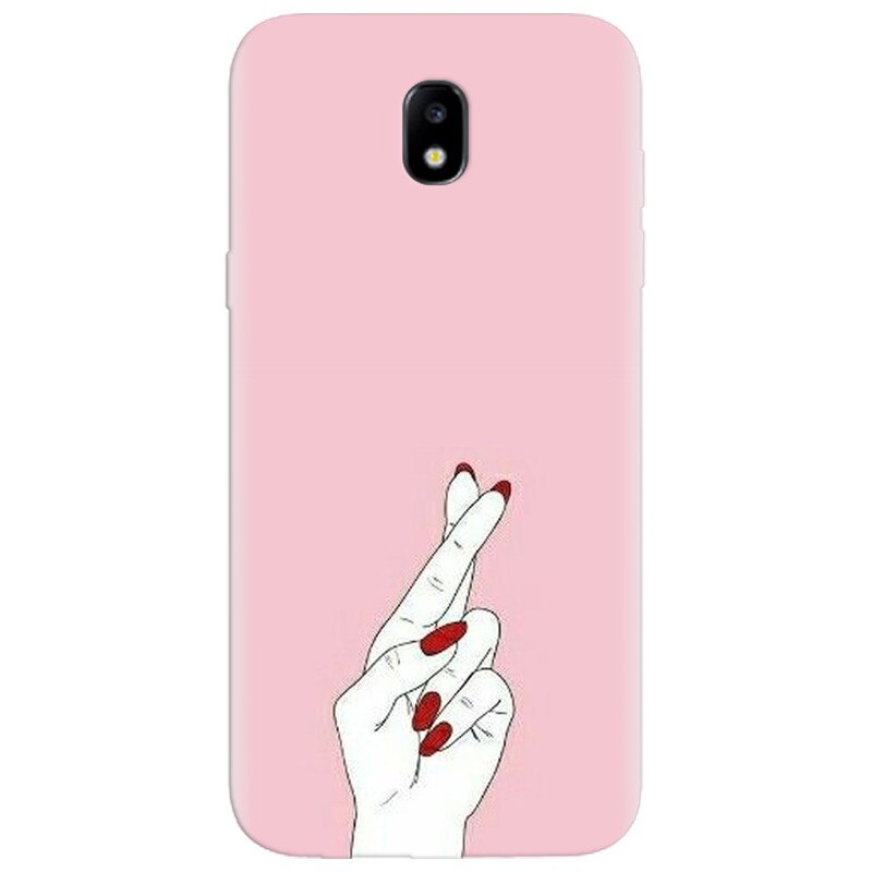 Husa silicon pentru Samsung Galaxy A7 2017, Pink Finger Cross