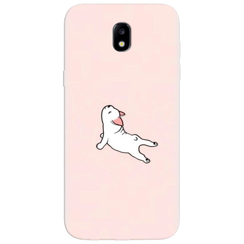 Husa silicon pentru Samsung Galaxy A3 2017, Cute Dog Streching