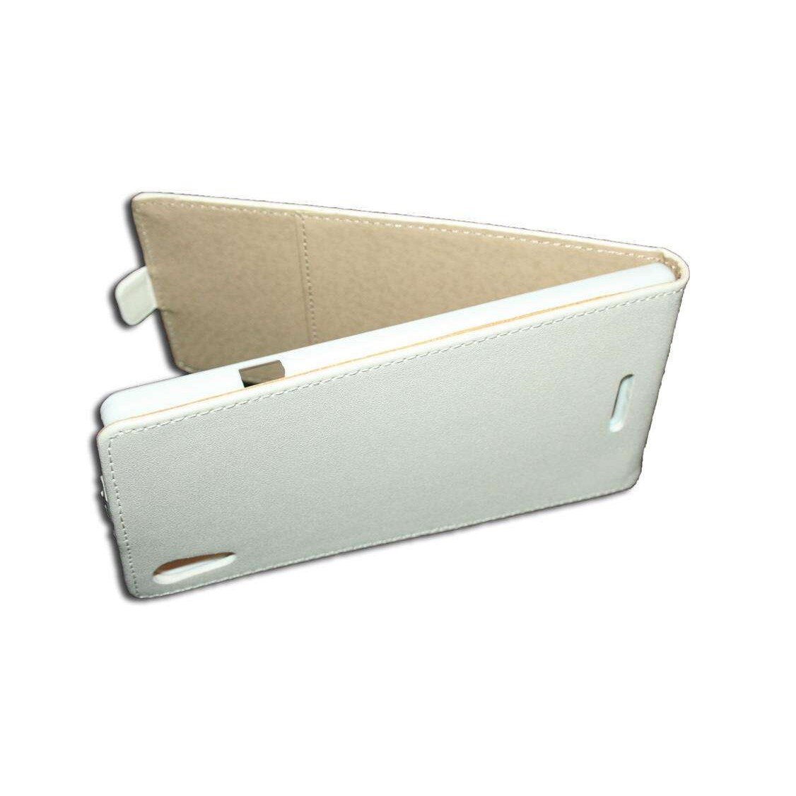 Husa Sony Ericsson Xperia T3 model SLIM POCKET din Piele ECO alba