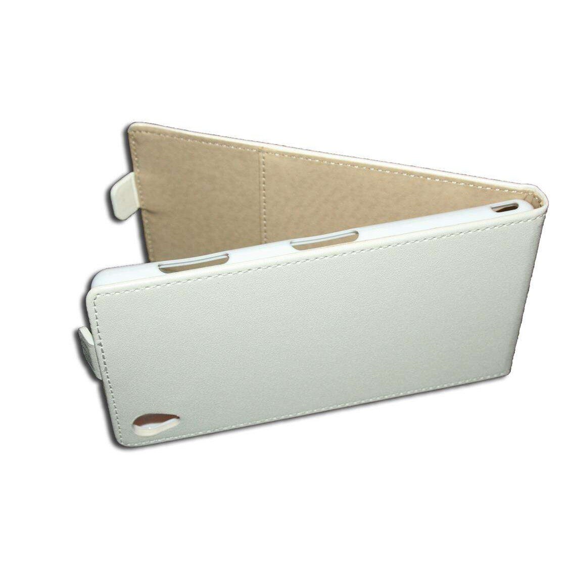 Husa Sony Ericsson Xperia Z3 model SLIM POCKET din Piele ECO alba